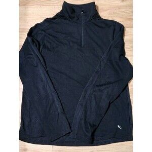 Tech Gear Black Long Sleeve Size Medium Pullover  Shirt Zipper, Headphone Loop